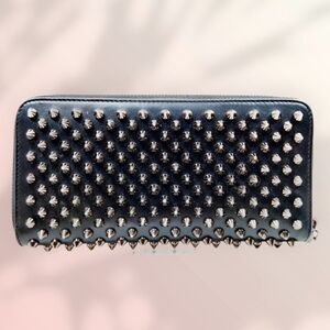 Christian Louboutin Long Wallet Black Leather-AUTHENTIC- EUC